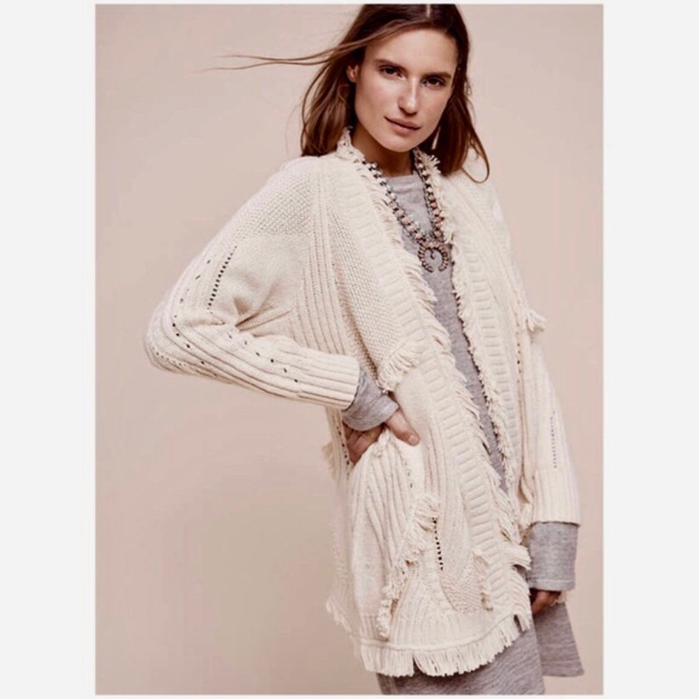 NWT Anthropologie Rosie Neira Fringed Cardigan